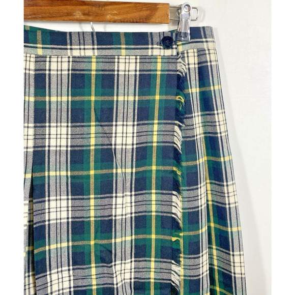 Talbots Skirt 12P Tartan Stewart Dress Plaid Worsted Wool Wrap Maxi Academia - Picture 5 of 12